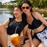 Купальник TOSWIM, женский цельный купальник с горячими источниками, большой размер, маленький боксерский угол, консервативный, закрывающий тело и утягивающий купальник для морского курорта