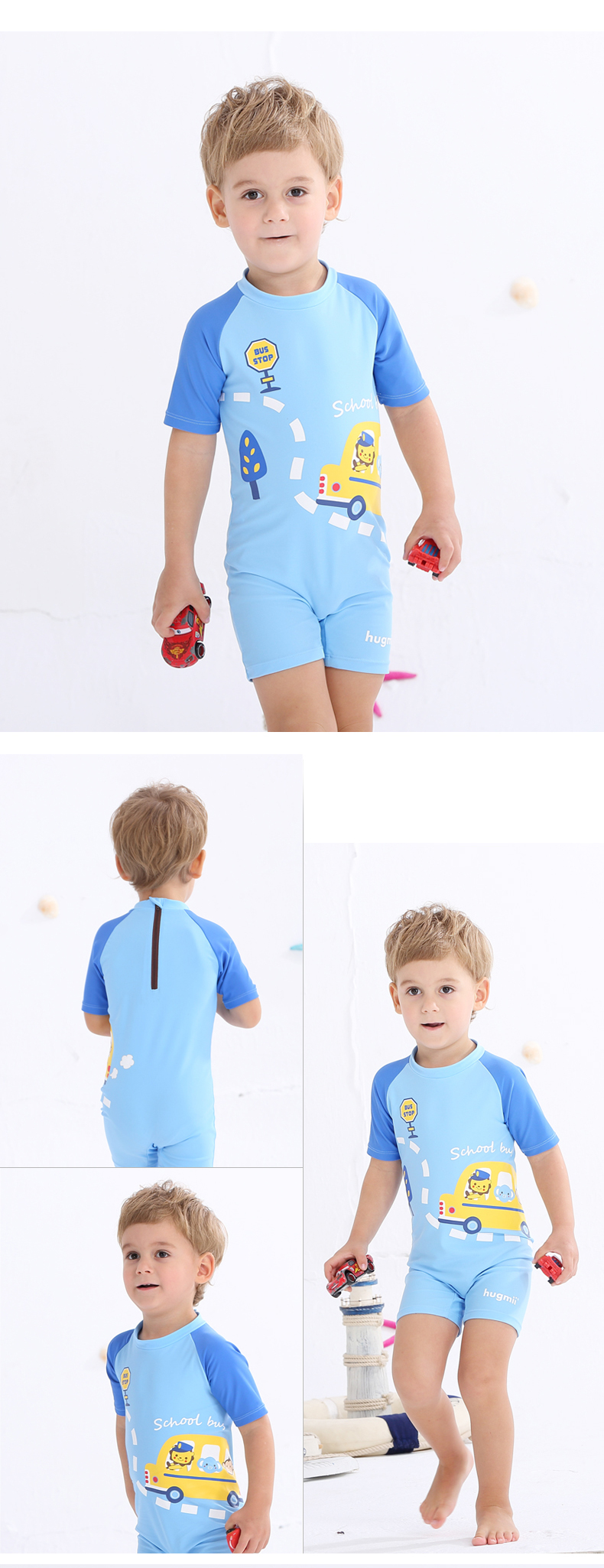 Áo tắm trẻ em một mảnh của Hugmii áo tắm cho bé trai và bé gái - Bộ đồ bơi của Kid đồ bơi be gái 8 tuổi