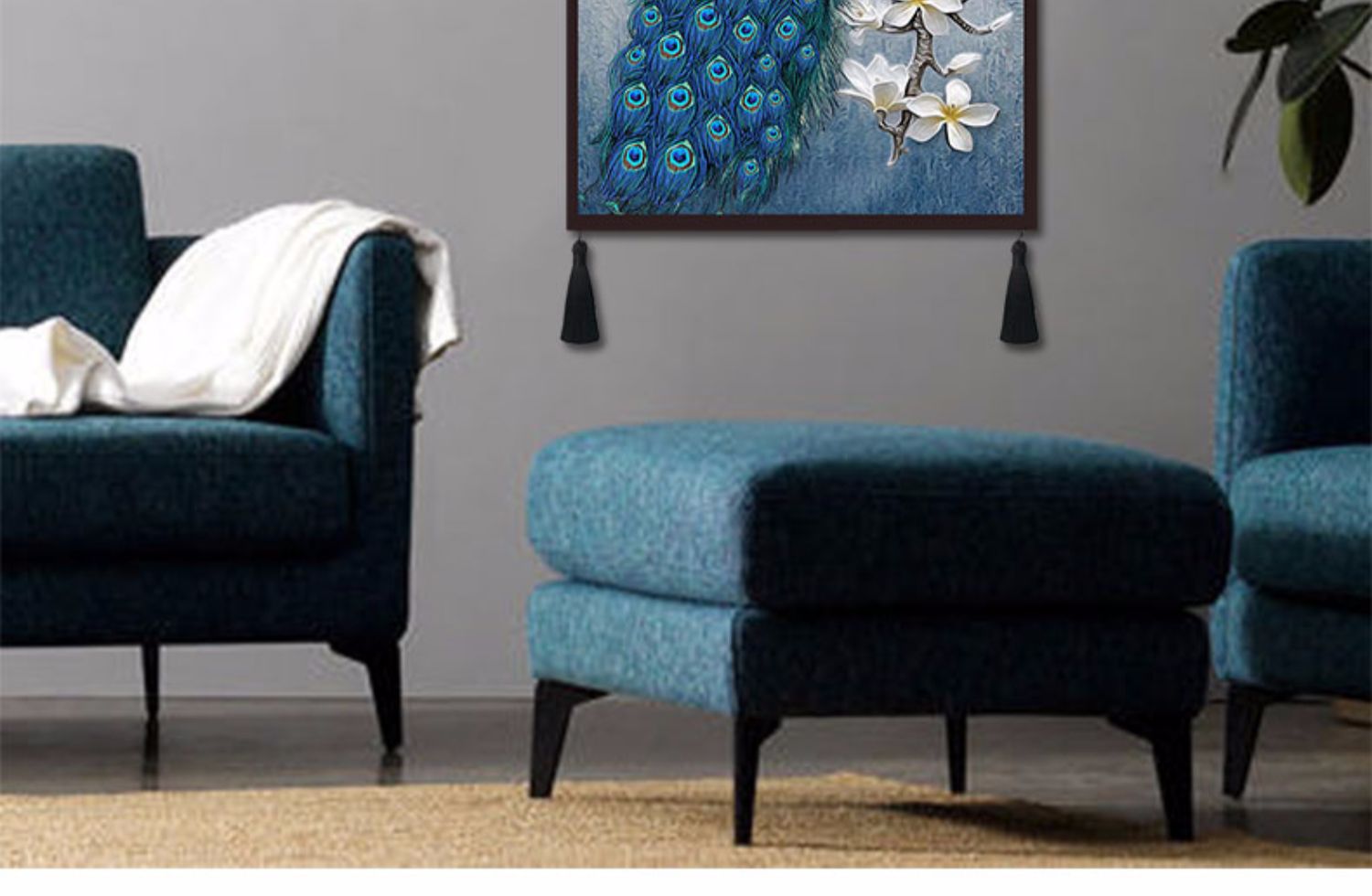 phòng khách ins Bắc Âu gió peacock treo vải đơn giản phiên bản theo chiều dọc của tường hộp mét tấm thảm treo trang trí tấm thảm hành lang phòng ngủ - Tapestry thảm treo tường phòng ngủ