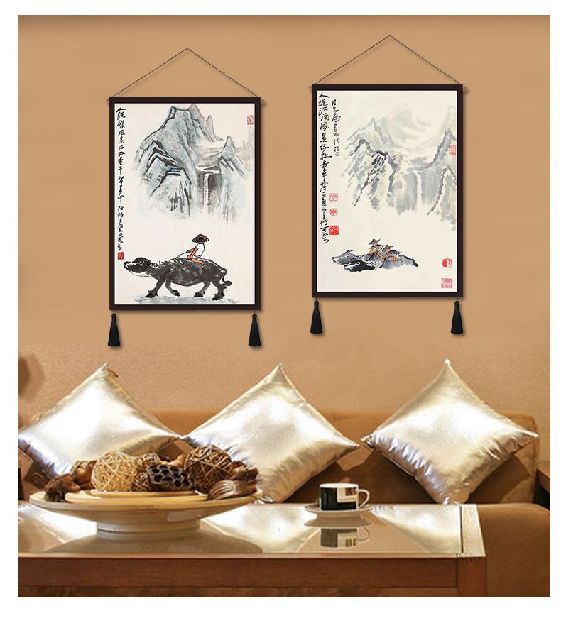Trung Quốc hiện đại chăn cừu trẻ em Tranh phong cách Trung Quốc Phòng khách Lối vào đơn giản Trung Quốc Tranh mực trang trí phong cảnh Tranh Tapestry Treo vải - Tapestry thảm decor