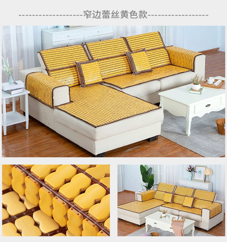 Mùa hè Mahjong mat sofa đệm phòng khách mùa hè Châu Âu chống trượt phổ biến gỗ gụ tre mat mát mat mat mat - Ghế đệm / đệm Sofa màu đệm ghế đẹp