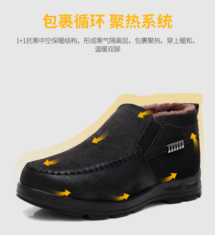 Giày vải Bắc Kinh cũ cho nam Giày cotton mùa đông dày cha giày Trung niên ông già cotton giày ấm giày cao giày nam giày boot nam cao cổ hàn quốc