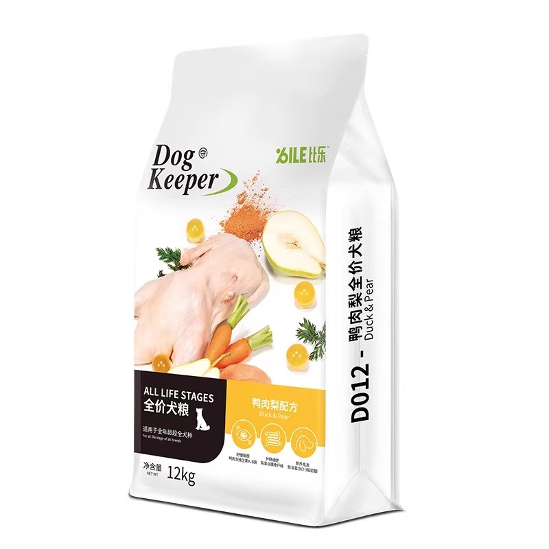 比乐狗粮鸭肉梨小型大型犬泰迪金毛比熊幼犬成犬犬粮2kg/12kg