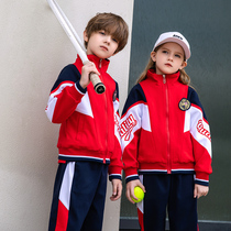 Kindergarten Garden Clothing Spring Autumn Clothing Childrens School Uniform Suit Elementary School Children Class 3 sets English Lun Wind Sports to wear for autumn