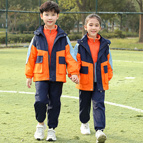 Elementary School Uniforms Spring Autumn Winter Submachine Clothing Three Sets Children Class Clothes Thickened Plus Suede Collage Kindergarten Garden Clothing