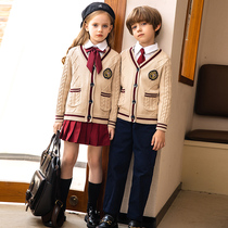 Kindergarten Garden clothes autumn and winter clothing Primary school students Fall Inn Wind school uniforms Modern childrens class clothes Knitted Sweaters