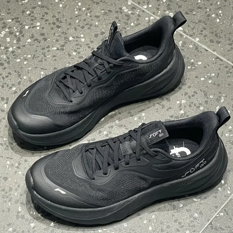 Li Ning Casual Shoes Men's Shoes 2025 Autum Soft Go2 Lightweight Breathable Shock-Absorbing Thick-Soled Sports Shoes Aglv091