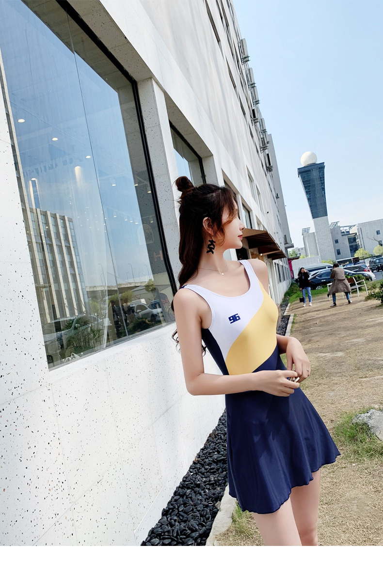 Bộ đồ tắm suối nước nóng 2019 mới chuyên nghiệp đồ bơi nữ bảo thủ dính liền với áo tắm che kín bụng là học sinh mùa đông gầy - Bộ đồ bơi One Piece đồ bơi 1 mảnh kín đáo