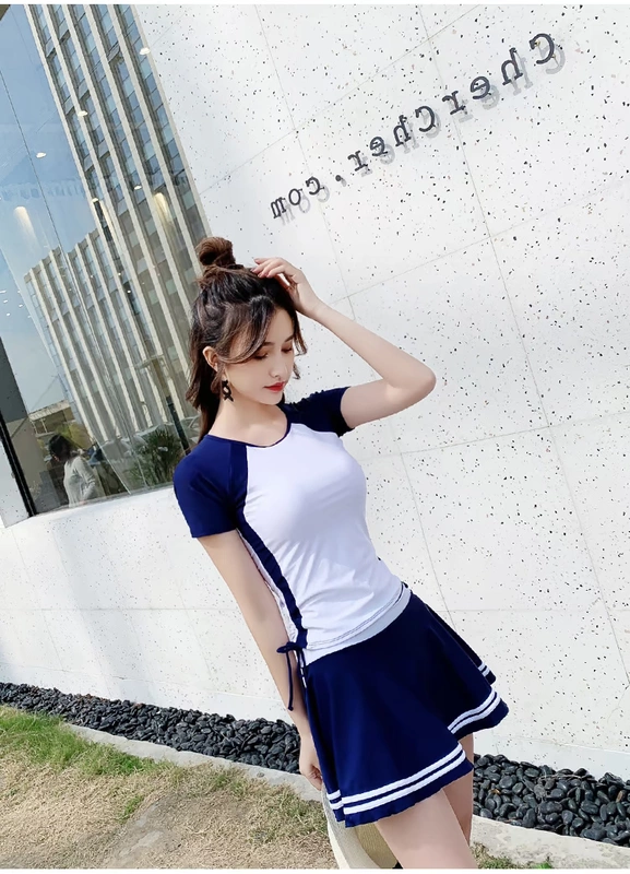 Áo tắm nữ dễ thương Nhật Bản 2019 mới xuân nóng bảo thủ sinh viên nhỏ tươi Hàn Quốc áo tắm nhỏ ngực nhỏ - Bộ đồ bơi hai mảnh