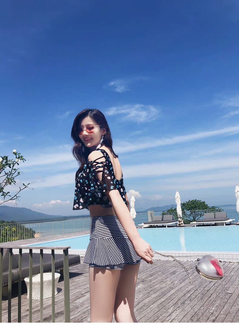 Áo tắm nữ 2018 thời trang mới gợi cảm che bụng thon gọn tập hợp size lớn mập mạp tụ tập bơi suối nước nóng bảo thủ - Bộ đồ bơi hai mảnh đồ bơi 2 mảnh bé gái