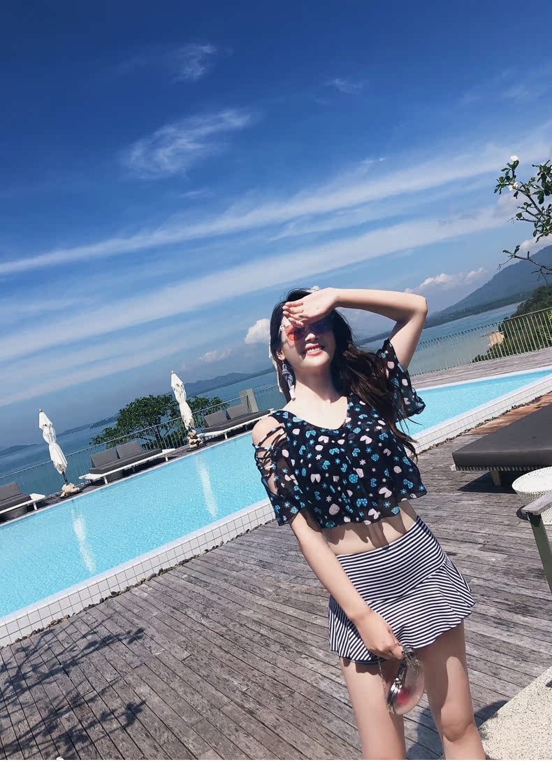 Áo tắm nữ 2018 thời trang mới gợi cảm che bụng thon gọn tập hợp size lớn mập mạp tụ tập bơi suối nước nóng bảo thủ - Bộ đồ bơi hai mảnh đồ bơi 2 mảnh bé gái