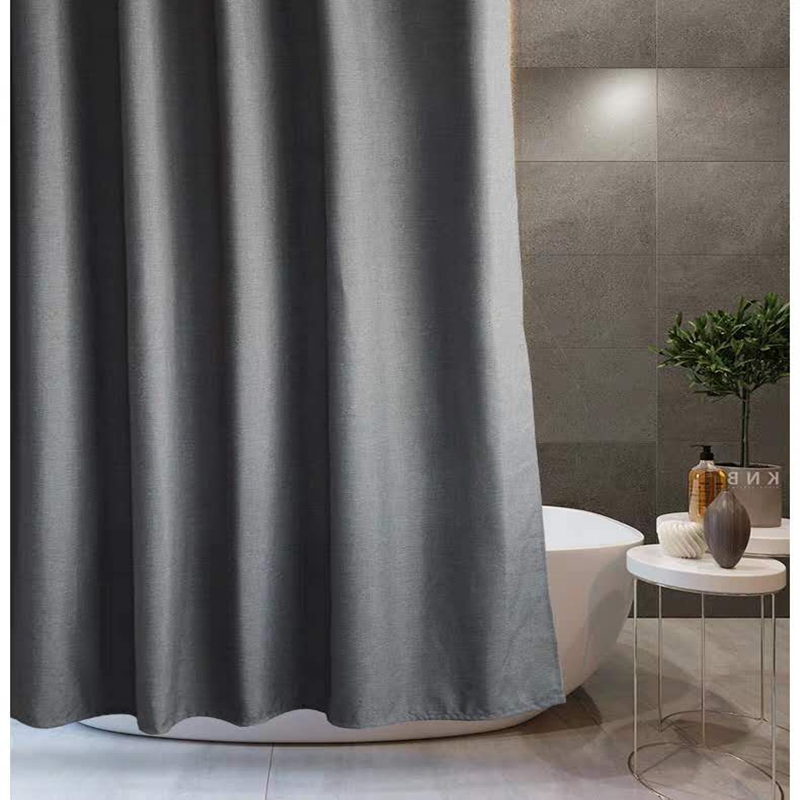 Imitation linen thickening bath blinds grey curtains light blocking bathroom shower room partition waterproof and perforated bath curtain rod suit