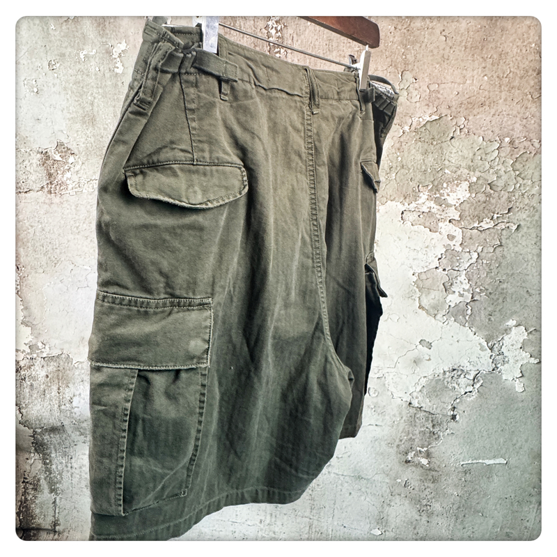 Tp Brand A.P M-51 Extra-Long Pile Pima Cotton Herringbone Washed Distressed Six-Pocket Workwear Casual Shorts