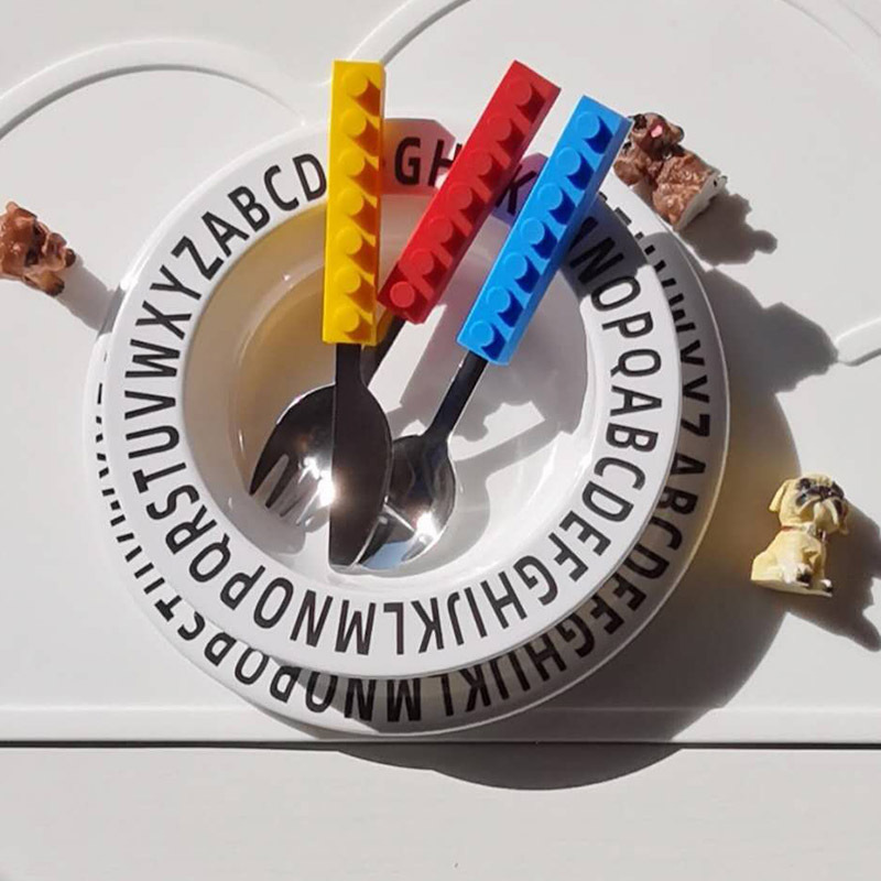 Creative Children's Alphabet Breakfast Plate Cake Dessert Plate Snack Bowl Fruit Anti-Fall Baby Food Training Tableware