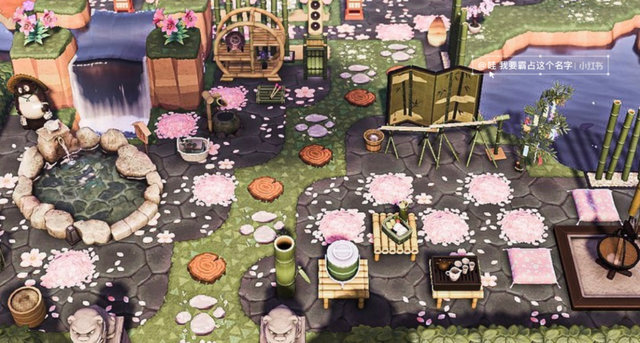 123 Animal Crossing Furniture Animal Crossing Island Design Scene Outdoor Furniture ຄົບຊຸດວັດສະດຸຕົກຕາດພູເຂົາ