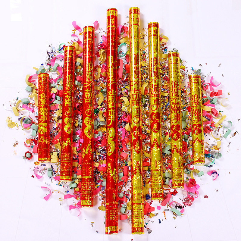 Wedding supplies Wedding bouquet tube Wedding birthday party celebration salute concierge flower Hand-held color gun ribbon bouquet