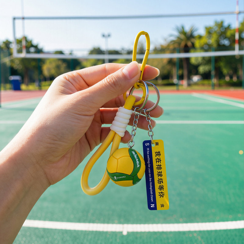 Creative Hard Mini Volleyball Model Keychain Chain Bag Pendant Sports Competition Student Sports Souvenir