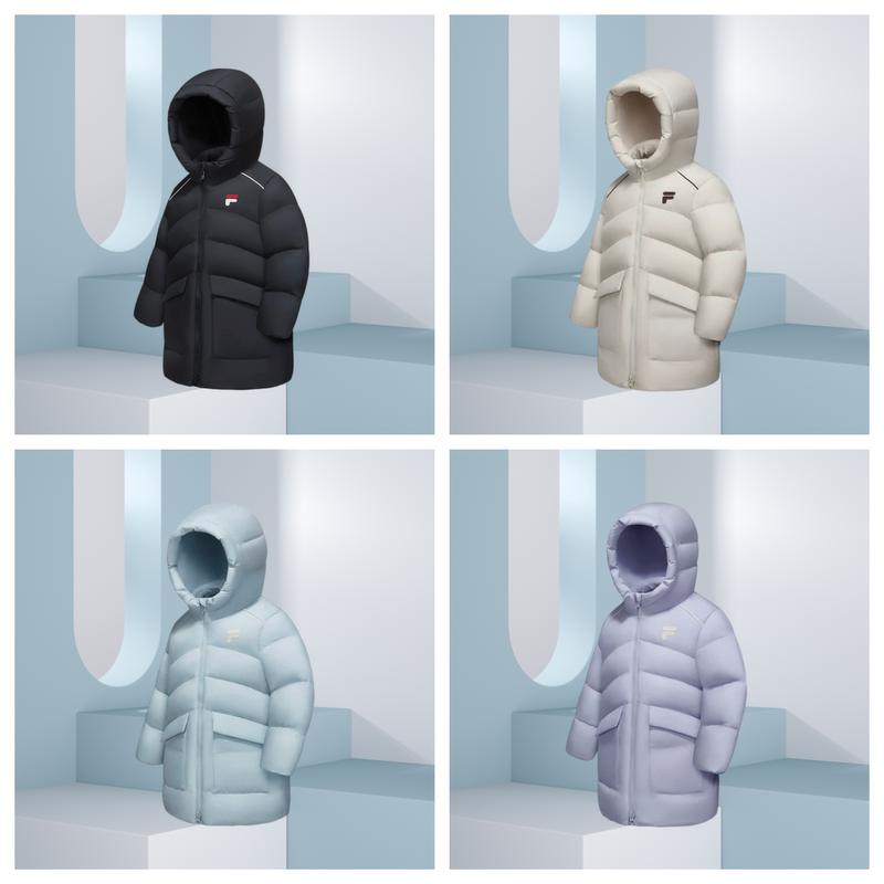 Fila Children's Clothing 2026 Winter New Style Mid-Length Warm Waterproof down Jacket for Boys and Girls K52B641902