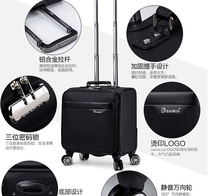Hành lý xe đẩy nhỏ trường hợp nữ trọng lượng nhẹ 18-inch hành lý nam Oxford vải vali nhỏ 16 inch nội trú mẫu vali kéo đẹp