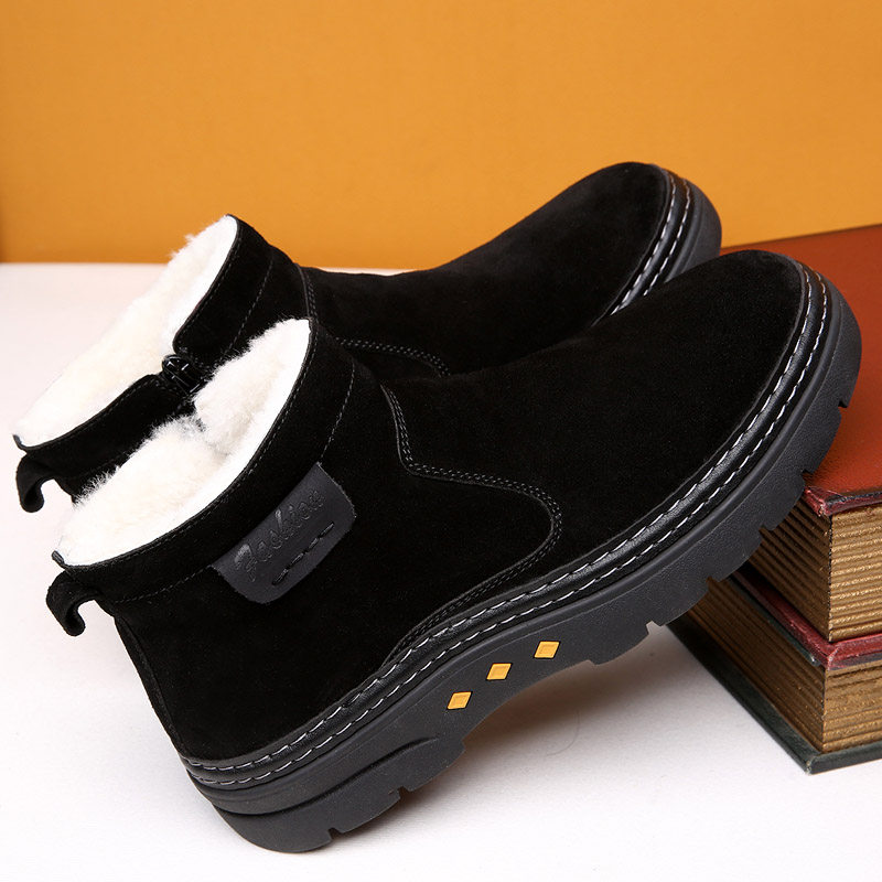Snow boot male thickened winter gush warm big cotton shoes waterproof non-slip northeast sheep fur integrated Martin boots man