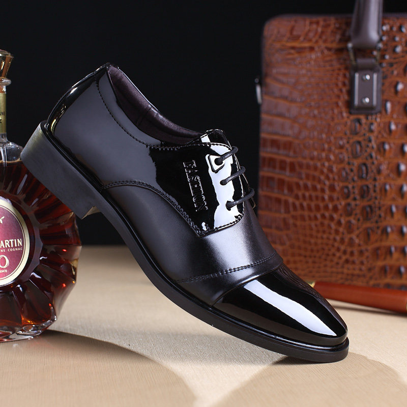 Youth Business Heightening Men's Leather Leather Pointy Shoes Men Inglées Shoes Casual Leather Shoes Men's Bull Leather Wedding Shoes Tide