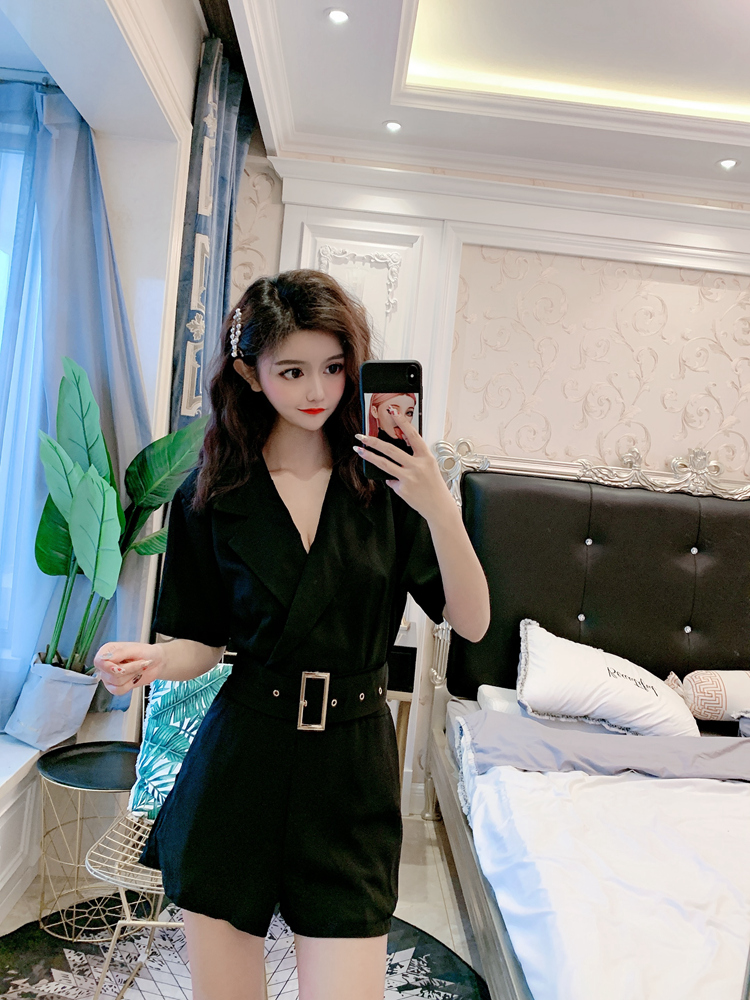 DABI 韓系西裝領休閒寬口高腰連身褲套裝短袖褲裝 GPNU6032.jpg