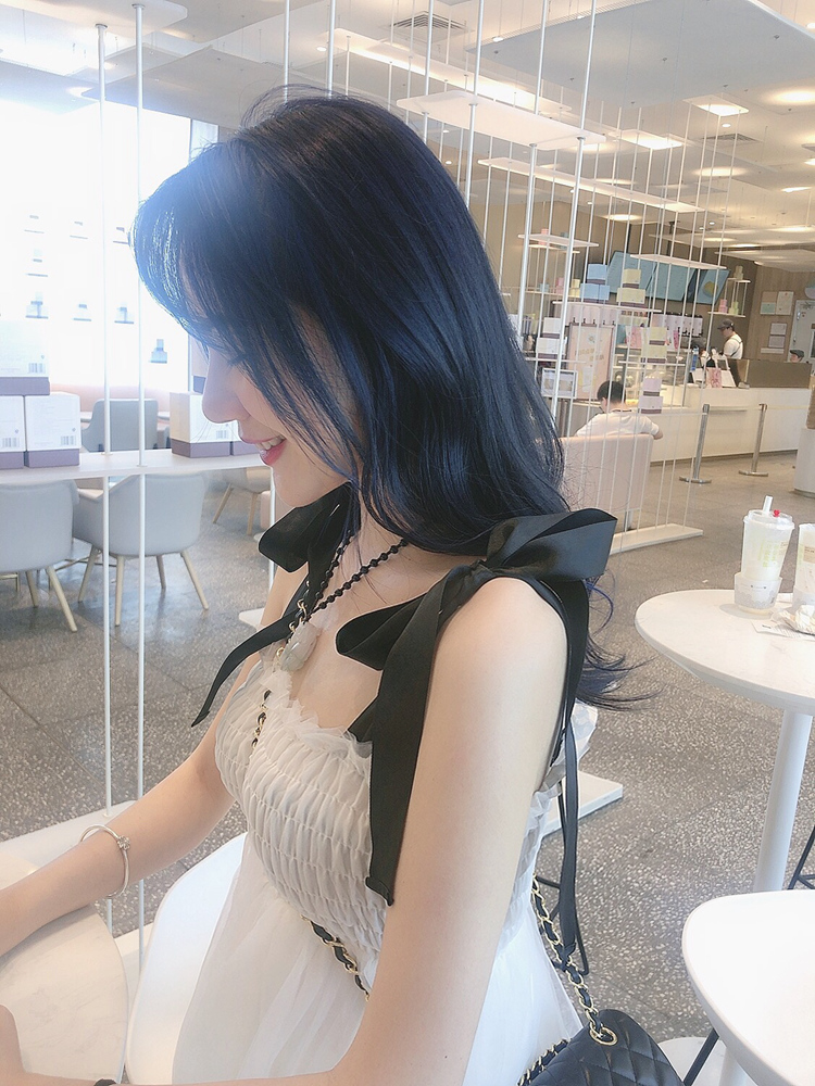 VK旗艦店 韓系性感拼色鏤空網紗抹胸禮服蓬蓬短袖洋裝