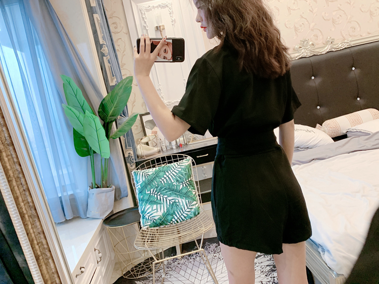 DABI 韓系西裝領休閒寬口高腰連身褲套裝短袖褲裝 JWMB6071.jpg