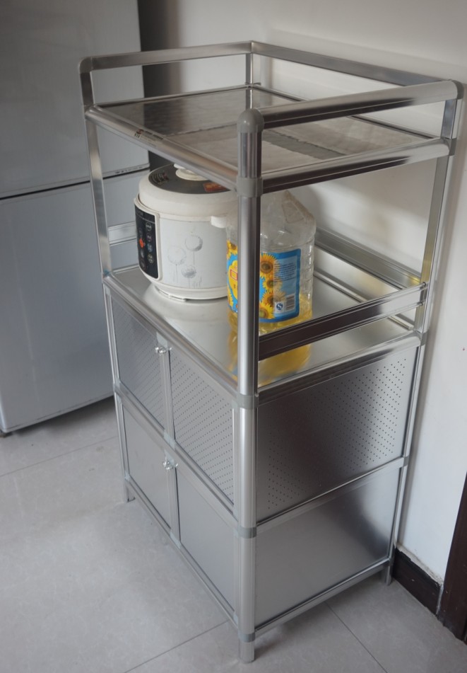 tủ nhôm dày tủ bằng thép không gỉ dễ dàng Meal bếp tủ bên tủ tủ tủ bếp lò vi sóng trà - Buồng tủ nhựa 3d