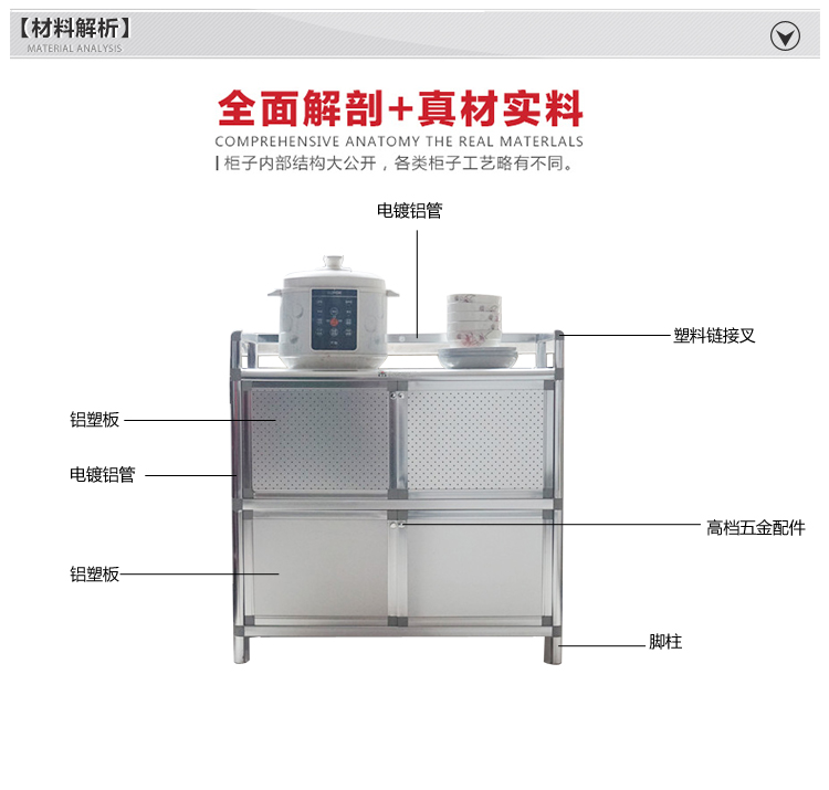 tủ nhôm dày tủ bằng thép không gỉ dễ dàng Meal bếp tủ bên tủ tủ tủ bếp lò vi sóng trà - Buồng tủ nhựa 3d