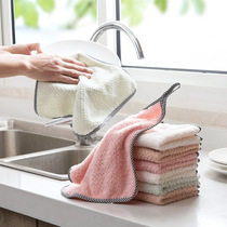 Hanging coral velvet towel kitchen cleaning towel non-hair absorbent rag dish cloth cleaning cloth