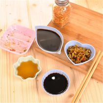 Home Kitchen Wheat Straw Flavoring Sauces Creative Plastic Round Pickles Small Saucer Cutlery Sauces Snack Dish