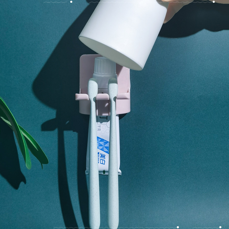 Suction Wall Type Toothbrush Holder Wash Suit Wall-mounted Creative Suction Cup Mouthwatering Cup Toothpaste Tooth box shelve toothbrushing cup