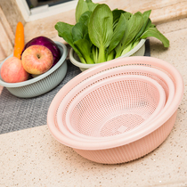 Yo-yo Residence Round Hollowed-out Vegetable Basket Vegetable Drain Screen Suit Kitchen Fruit Containing Basket Drain Basket Wash Basin