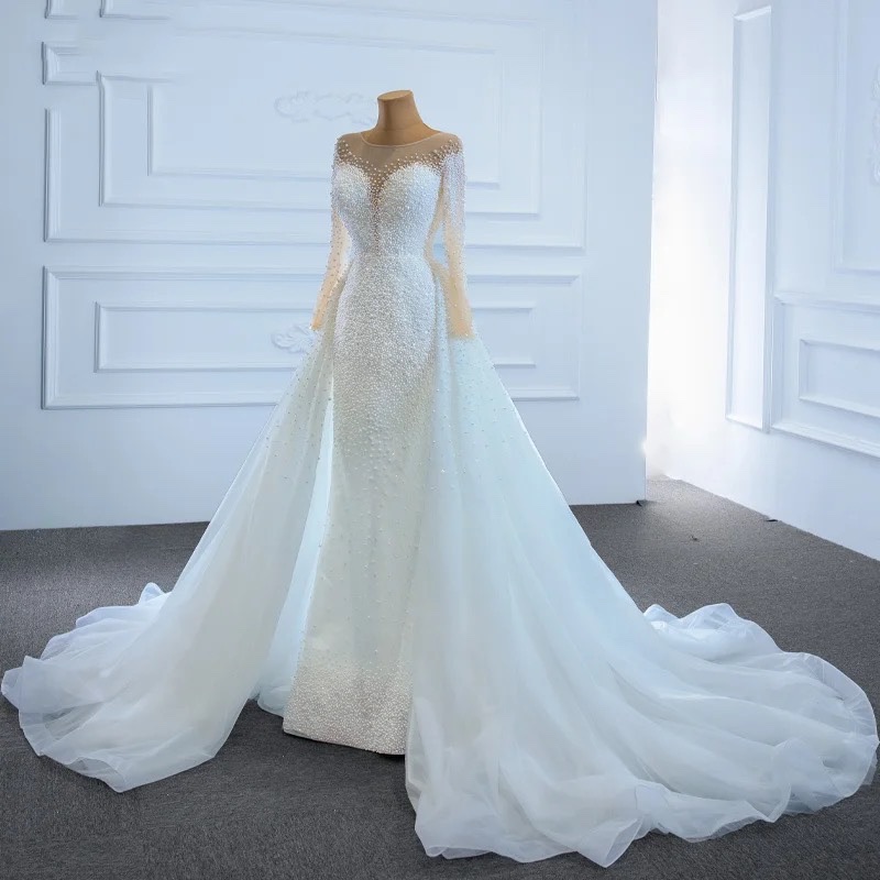 Luxy Long Sleeve Wedding Bridal Gown 2024 Detachable Train Luxy Long Sleeve Wedding Bridal Gown 2024 Detachable Train