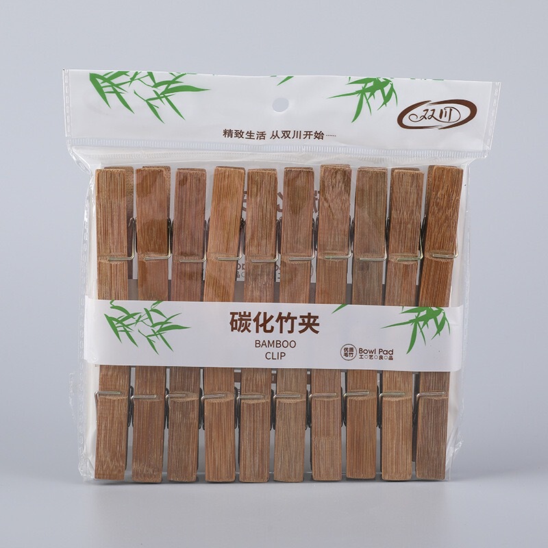 Powerful Bamboo Clips Carbonized Thickeneded Bamboo Household Sock Rack for Drying Multi-Purpose Bamboo Clothes and Quilts Greenhouse Clips