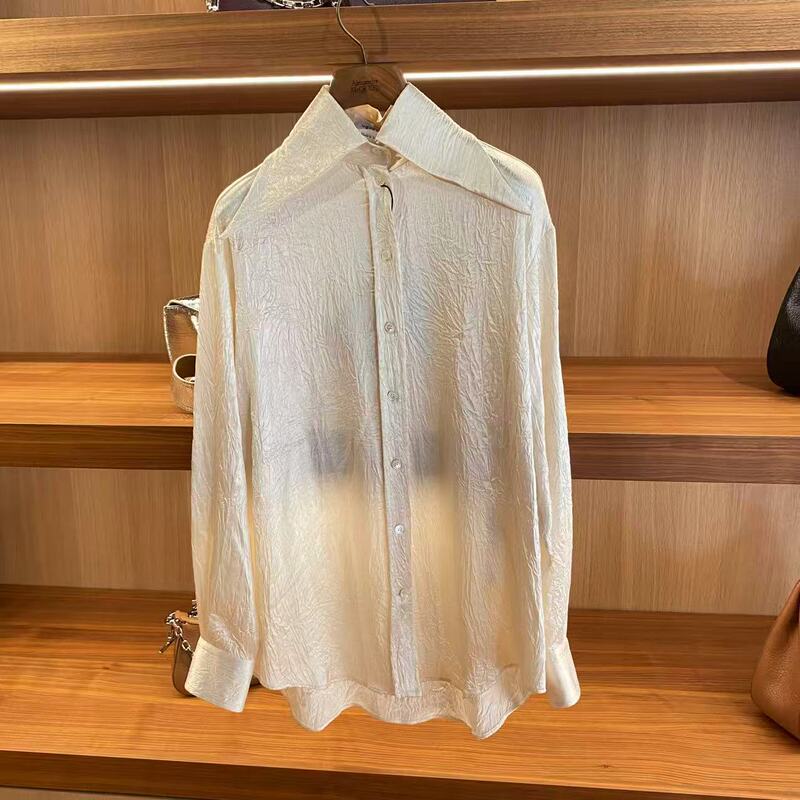 [Orange Orange Italy Overseas Shopping] Alexander Mcqueen Mcqueen Pleated Shirt