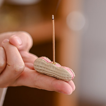 Simulated peanut ceramic incense holder new chinese style zen
