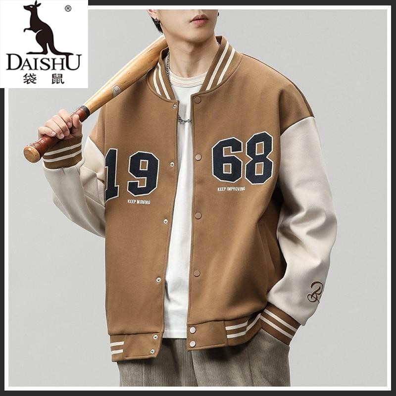 Kangaroo American-Style Jacket Men's Autumn Vintage Baseball Jacket 2026 New Trendy Versatile Coat Men's Top