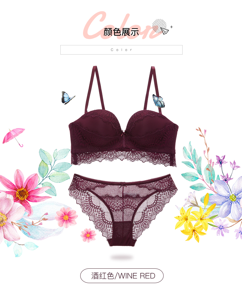 Cô gái làm đẹp nhà mùa hè Đồ lót ren gợi cảm trên áo ngực mỏng đặt ngực nhỏ Tập hợp áo ngực không có vòng thép - Bộ đồ lót thời trang công sở nữ cao cấp