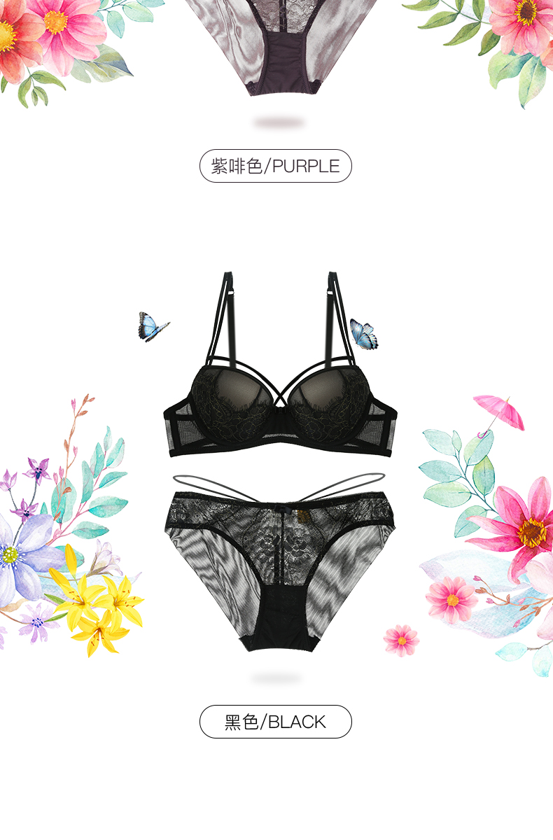Girl Beauty House Lace Red SpongeBob tập hợp đồ lót bra phù hợp với áo ngực ren gợi cảm hoàn chỉnh set đồ dày nữ áo tắm