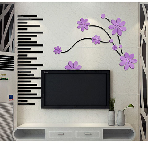 Dán tường 3d 3d stereo sơn sáng tạo phòng khách TV nền dán tường tự dính tường dán tường trang trí - TV tivi