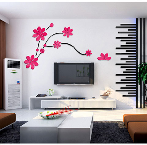 Dán tường 3d 3d stereo sơn sáng tạo phòng khách TV nền dán tường tự dính tường dán tường trang trí - TV tivi