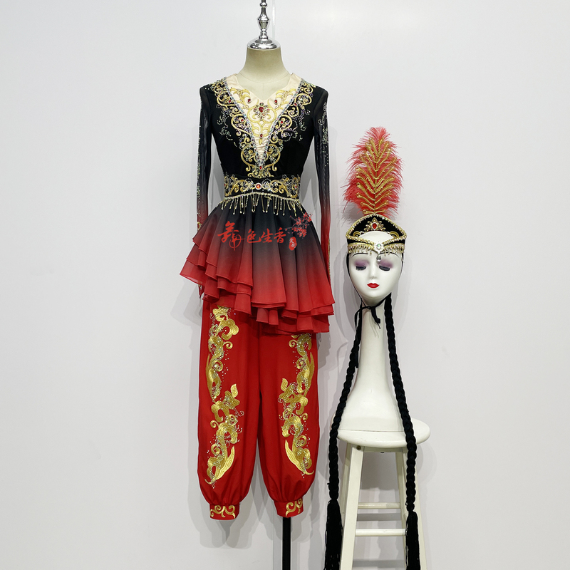Xinjiang Dance Performance Costume for Women, Uyghur Bell Girl Dance Performance Costume, Gulimi Nadafu Girl's Art Exam Costume Xinjiang Dance Performance Costume for Women, Uyghur Bell Girl Dance Performance Costume, Gulimi Nadafu Girl's Art Exam Costume