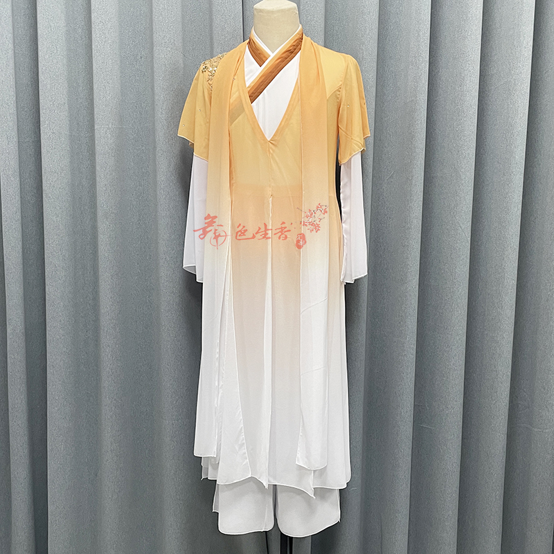 Classical Dance Costumes for Women, Beijing Dance Academy Duet Dance, Autumnal and Elegant Gradient Chinese Style Ancient Costume for Men, Hanfu Classical Dance Costumes for Women, Beijing Dance Academy Duet Dance, Autumnal and Elegant Gradient Chinese Style Ancient Costume for Men, Hanfu