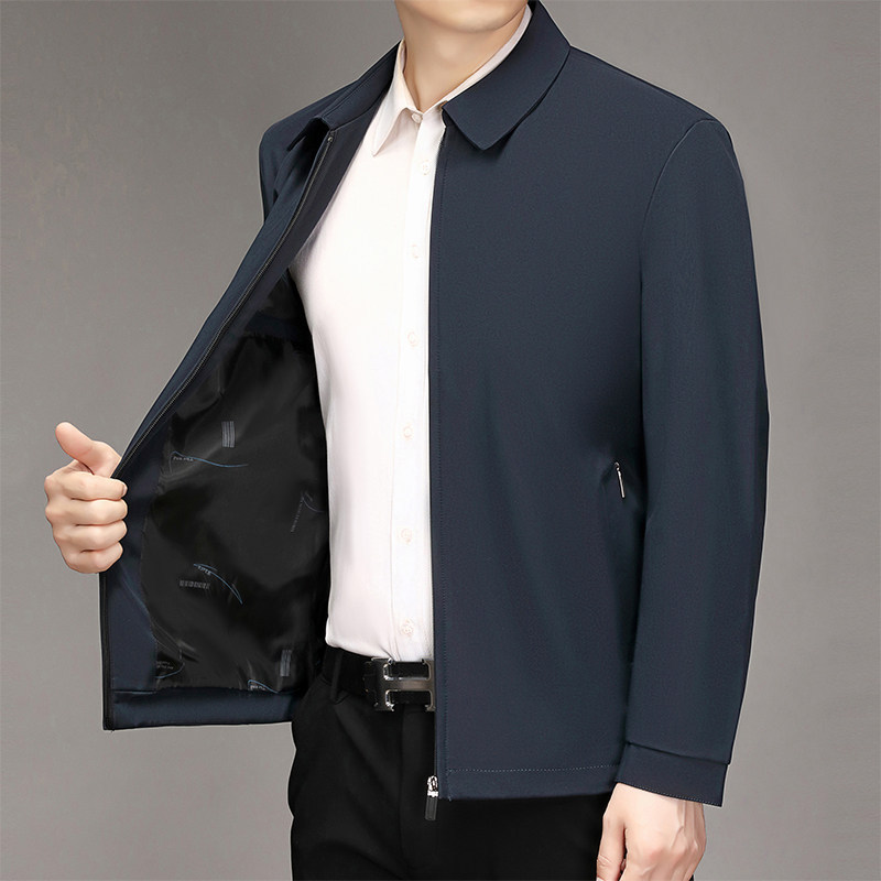Short Executive Jacket for Petite Men, Autumn, 155cm, Dad Style, Small Size Xs, Business Casual, Middle-Aged Men's Coat