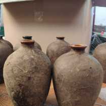 1kg ceramic Cork made old antique hole hidden hair empty wine bottle pig blood mulberry paper paste retro jar