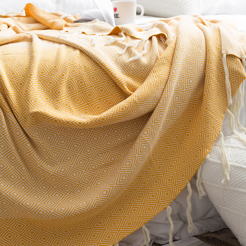 phong cách Bắc Âu chăn dệt kim bông chăn bông chăn hình học giải trí máy lạnh chăn chăn mền sofa khăn choàng chăn - Ném / Chăn chăn lông cừu cao cấp