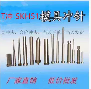 SKH51 punch needle Stainless steel special punch die punch needle High-speed net punch needle A punch T punch length 100mm