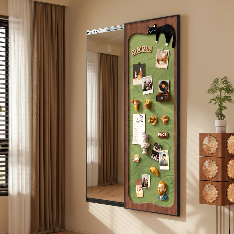 Vintage-Style DIY Magnetic Mirror Painting, Interesting Wall Decoration Painting, Hidden Full-Length Mirror Mural for Entryway